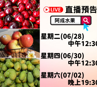 阿成水果本周直播快報